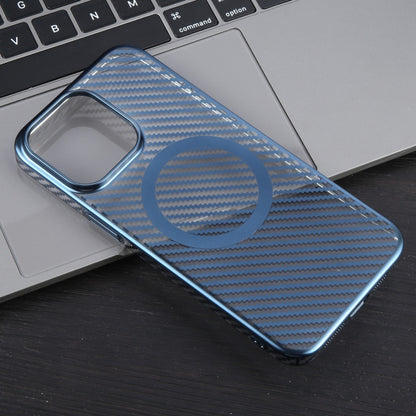 For iPhone 15 Pro Max 6D Plated Carbon Fiber Clear Magsafe PC Phone Case(Dream Blue) - iPhone 15 Pro Max Cases by buy2fix | Online Shopping UK | buy2fix