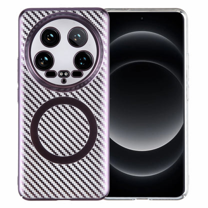 For Xiaomi 14 Ultra 6D Plated Carbon Fiber Clear Magsafe PC Phone Case(Aurora Purple) - 14 Ultra Cases by buy2fix | Online Shopping UK | buy2fix