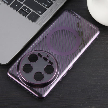 For Xiaomi 14 Ultra 6D Plated Carbon Fiber Clear Magsafe PC Phone Case(Aurora Purple) - 14 Ultra Cases by buy2fix | Online Shopping UK | buy2fix