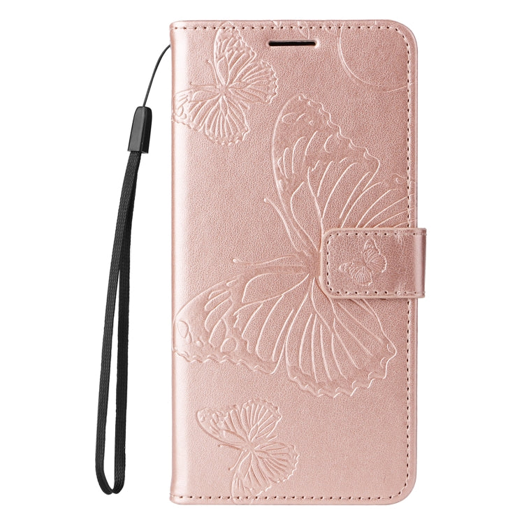 For iPhone SE 2024 3D Butterfly Embossed Pattern Flip Leather Phone Case(Rose Gold) - More iPhone Cases by buy2fix | Online Shopping UK | buy2fix