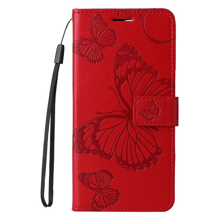 For iPhone 16 Pro Max 3D Butterfly Embossed Pattern Flip Leather Phone Case(Red) - iPhone 16 Pro Cases by buy2fix | Online Shopping UK | buy2fix