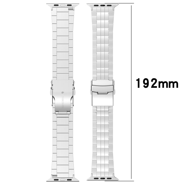 For Apple Watch Series 9 45mm Armor 5-bead Titanium Watch Band(Silver) - Watch Bands by buy2fix | Online Shopping UK | buy2fix