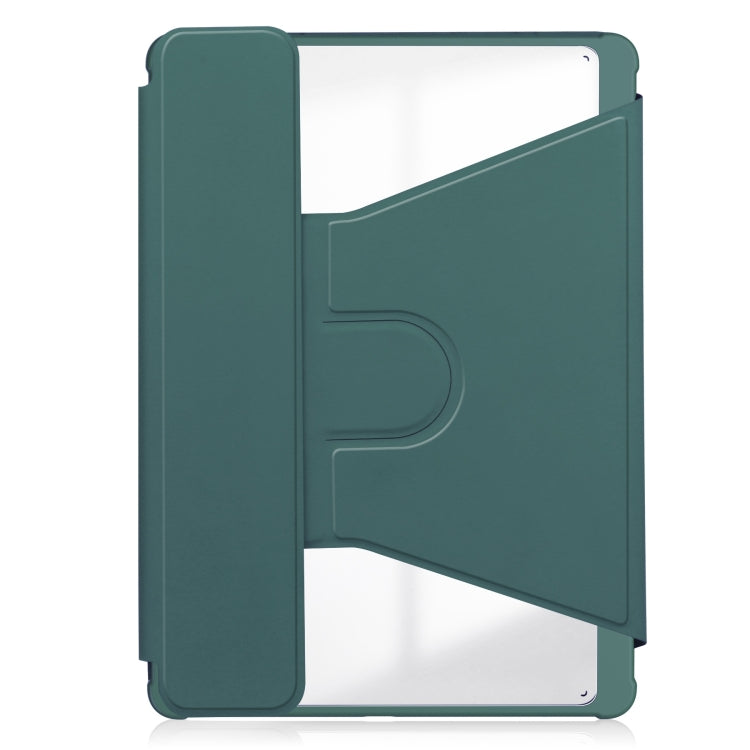 For iPad Air 11 2025 / 2024 Transparent Rotation Smart Leather Tablet Case(Dark Green) - iPad Air 11 2025 / 2024 Cases by buy2fix | Online Shopping UK | buy2fix