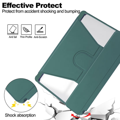 For iPad Air 11 2025 / 2024 Transparent Rotation Smart Leather Tablet Case(Dark Green) - iPad Air 11 2025 / 2024 Cases by buy2fix | Online Shopping UK | buy2fix