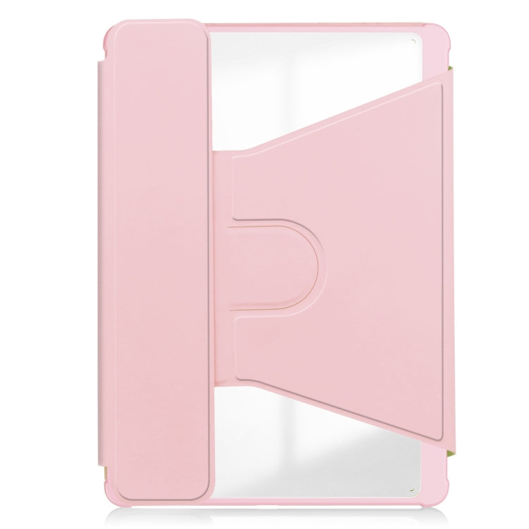 For iPad Air 11 2025 / 2024 Transparent Rotation Smart Leather Tablet Case(Pink) - iPad Air 11 2025 / 2024 Cases by buy2fix | Online Shopping UK | buy2fix