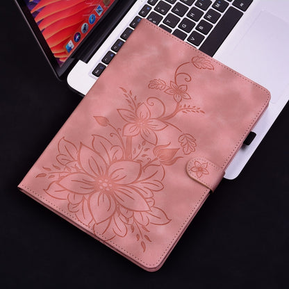 For Lenovo Tab M11/Xiaoxin Pad 11 2024 Lily Embossed Leather Tablet Case(Pink) - Lenovo by buy2fix | Online Shopping UK | buy2fix