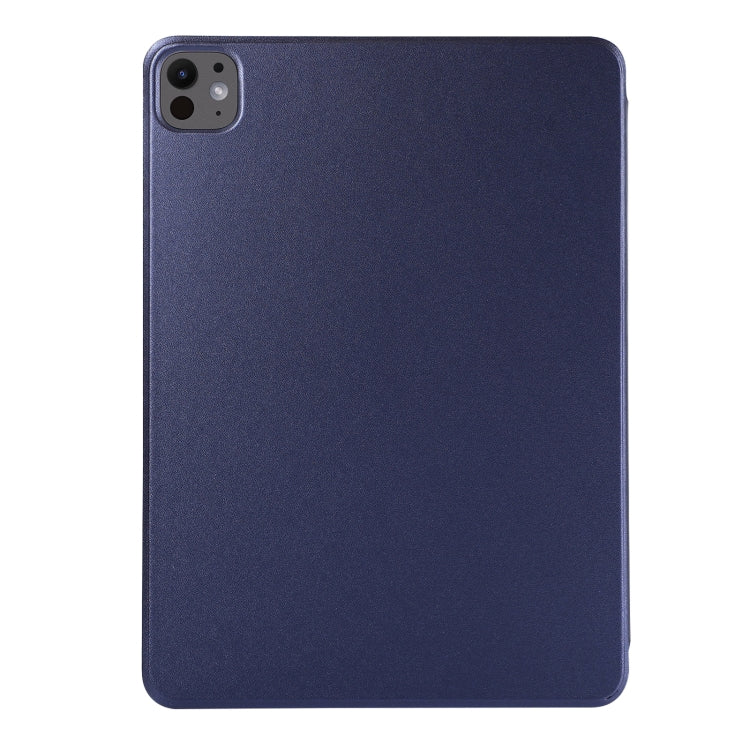 For iPad Pro 11 2024 Double-sided Clip Non-buckle Magnetic PU Smart Tablet Case(Dark Blue) - iPad Pro 11 2024 Cases by buy2fix | Online Shopping UK | buy2fix