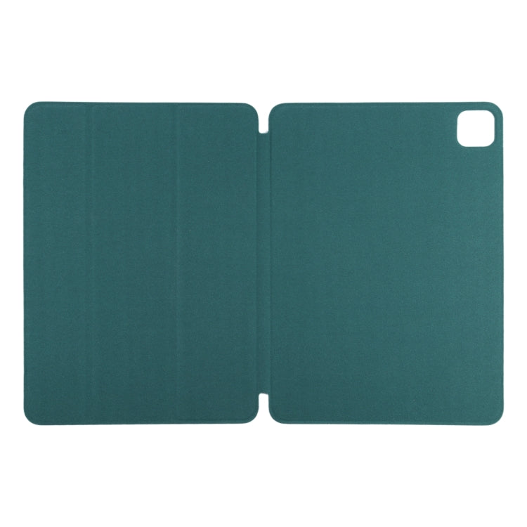 For iPad Pro 11 2024 Double-sided Clip Non-buckle Magnetic PU Smart Tablet Case(Dark Green) - iPad Pro 11 2024 Cases by buy2fix | Online Shopping UK | buy2fix