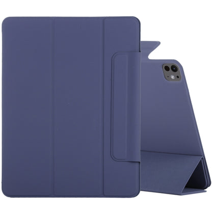 For iPad Pro 13 2024 Double-sided Clip Fixed Buckle Magnetic PU Leather Smart Tablet Case(Dark Blue) - iPad Pro 13 2024 Cases by buy2fix | Online Shopping UK | buy2fix