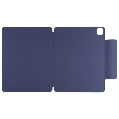 For iPad Pro 13 2024 Double-sided Clip Fixed Buckle Magnetic PU Leather Smart Tablet Case(Dark Blue) - iPad Pro 13 2024 Cases by buy2fix | Online Shopping UK | buy2fix