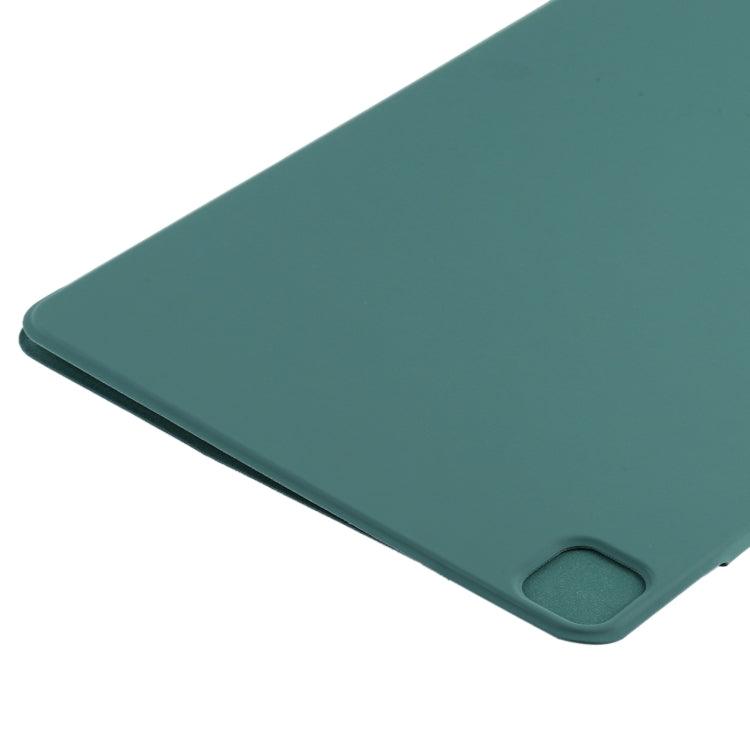 For iPad Pro 11 2024 Double-sided Clip Fixed Buckle Magnetic PU Leather Smart Tablet Case(Dark Green) - iPad Pro 11 2024 Cases by buy2fix | Online Shopping UK | buy2fix