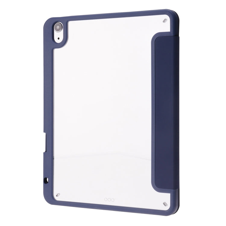 For iPad Air 11 2024 Deformation Transparent Acrylic Leather Tablet Case(Dark Blue) - iPad Air 11 2024 Cases by buy2fix | Online Shopping UK | buy2fix