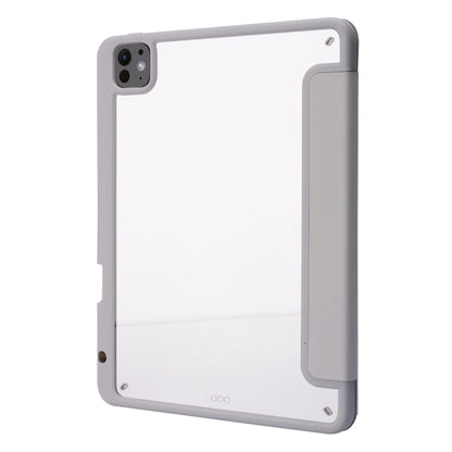 For iPad Pro 11 2024 Deformation Transparent Acrylic Leather Tablet Case(Grey) - iPad Pro 11 2024 Cases by buy2fix | Online Shopping UK | buy2fix