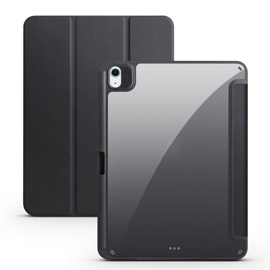 For iPad Air 11 2024 / 2025 Acrylic 3-folding Smart Leather Tablet Case(Black) - iPad Air 11 2025 / 2024 Cases by buy2fix | Online Shopping UK | buy2fix