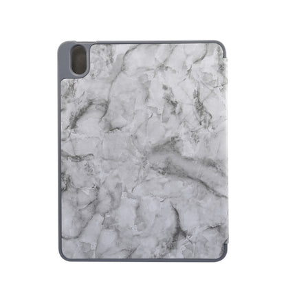 For iPad Air 11 2024 / 2025 Three-fold Marble Texture Protective Tablet Case with Pen Slot(Black Gray) - iPad Air 11 2025 / 2024 Cases by buy2fix | Online Shopping UK | buy2fix