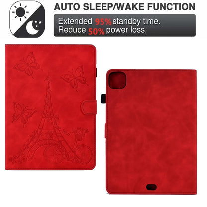 For iPad Pro 11 2024 Tower Embossed Leather Smart Tablet Case(Red) - iPad Pro 11 2024 Cases by buy2fix | Online Shopping UK | buy2fix