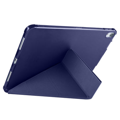 For iPad Pro 11 2024 Multi-folding TPU Leather Smart Tablet Case with Pen Slot(Dark Blue) - iPad Pro 11 2024 Cases by buy2fix | Online Shopping UK | buy2fix