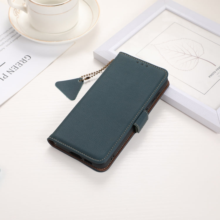 For iPhone 16 Pro Side-Magnetic TJ Genuine Leather RFID Phone Case(Green) - iPhone 16 Pro Cases by buy2fix | Online Shopping UK | buy2fix