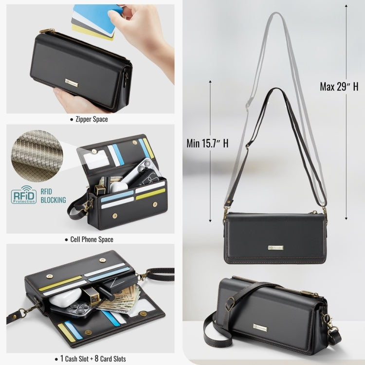 CaseMe ME30 Max Multifunctional Large-Capacity Shoulder Crossbody Phone Bag(Black) -  by CaseMe | Online Shopping UK | buy2fix