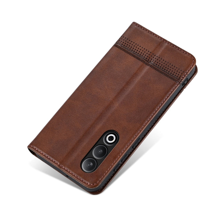 For OnePlus Nord CE4 AZNS Magnetic Calf Texture Flip Leather Phone Case(Dark Brown) - OnePlus Cases by AZNS | Online Shopping UK | buy2fix