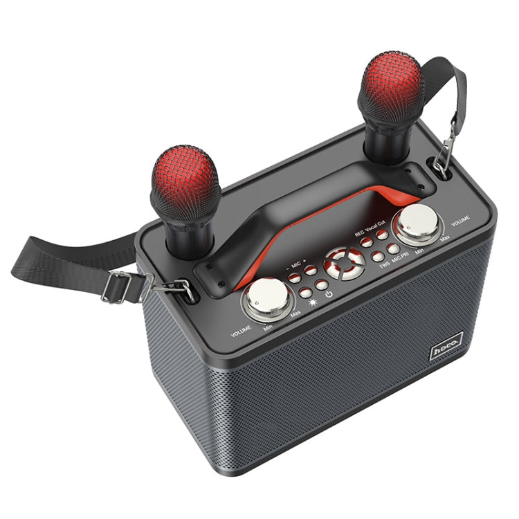 hoco BS57 Jenny Wireless Dual Microphone Bluetooth Speaker(Black) - Desktop Speaker by hoco | Online Shopping UK | buy2fix