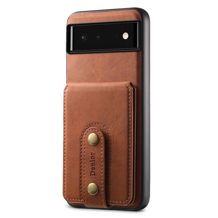 For Google Pixel 6 Denior D14 NK Retro Pattern MagSafe Magnetic Card Holder Leather Phone Case(Brown) - Google Cases by Denior | Online Shopping UK | buy2fix