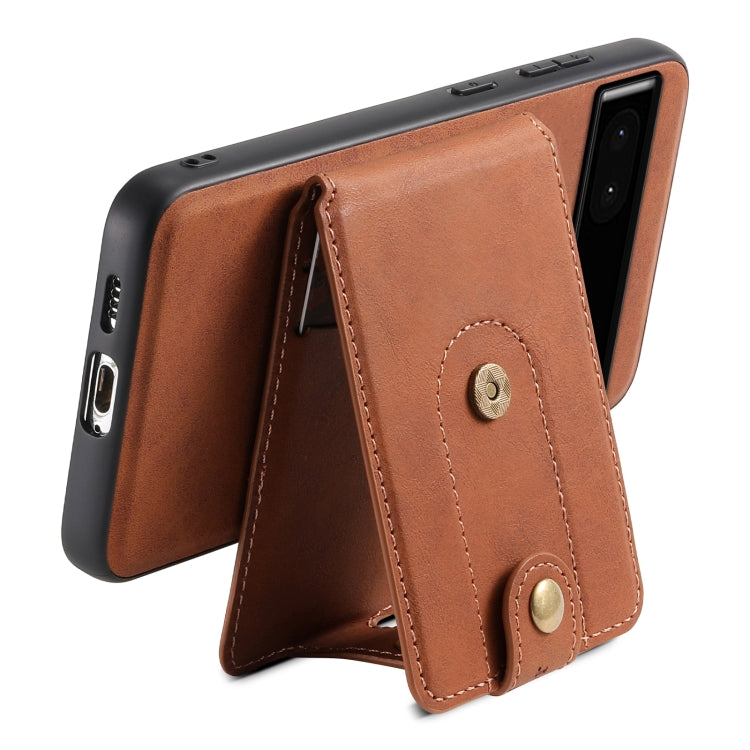 For Google Pixel 6a Denior D14 NK Retro Pattern MagSafe Magnetic Card Holder Leather Phone Case(Brown) - Google Cases by Denior | Online Shopping UK | buy2fix