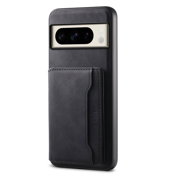 For Google Pixel 8 Pro Denior D13 Retro Texture Leather MagSafe Card Bag Phone Case(Black) - Google Cases by Denior | Online Shopping UK | buy2fix