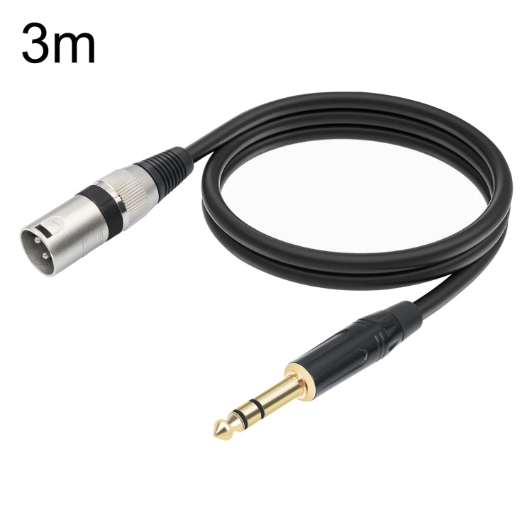 TC145BK55 6.35mm 1/4 TRS Male to XLR 3pin Male Microphone Cable, Length:3m(Black) - Microphone Audio Cable & Connector by buy2fix | Online Shopping UK | buy2fix