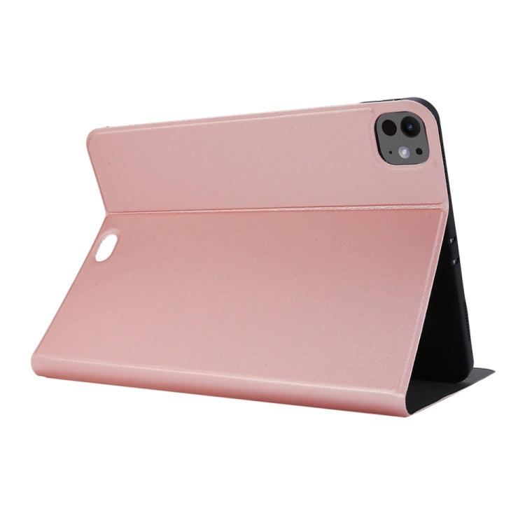 For iPad Pro 13 2024 Stretch Voltage Plain Leather Smart Tablet Case(Rose Gold) - iPad Pro 13 2024 Cases by buy2fix | Online Shopping UK | buy2fix