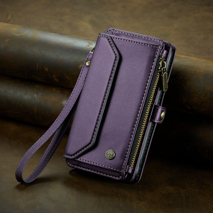 For iPhone XS / X CaseMe C36 Card Slots Zipper Wallet RFID Anti-theft Leather Phone Case(Purple) - More iPhone Cases by CaseMe | Online Shopping UK | buy2fix