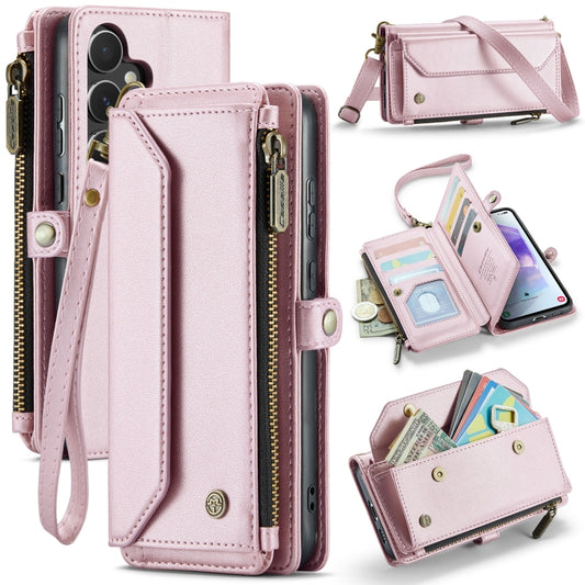 For Samsung Galaxy A55 5G CaseMe C36 Card Slots Zipper Wallet RFID Anti-theft Leather Phone Case(Pink) - Galaxy Phone Cases by CaseMe | Online Shopping UK | buy2fix