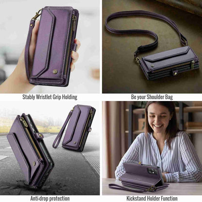 For Samsung Galaxy A71 4G CaseMe C36 Card Slots Zipper Wallet RFID Anti-theft Leather Phone Case(Purple) - Galaxy Phone Cases by CaseMe | Online Shopping UK | buy2fix