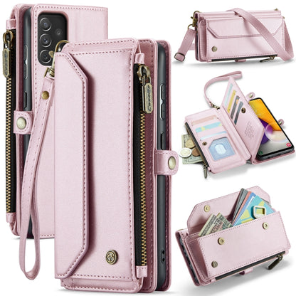 For Samsung Galaxy A72 CaseMe C36 Card Slots Zipper Wallet RFID Anti-theft Leather Phone Case(Pink) - Galaxy Phone Cases by CaseMe | Online Shopping UK | buy2fix