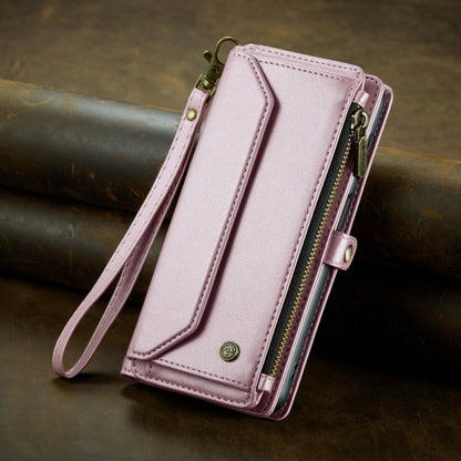 For Samsung Galaxy A72 CaseMe C36 Card Slots Zipper Wallet RFID Anti-theft Leather Phone Case(Pink) - Galaxy Phone Cases by CaseMe | Online Shopping UK | buy2fix