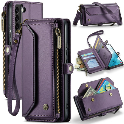 For Samsung Galaxy S22 5G CaseMe C36 Card Slots Zipper Wallet RFID Anti-theft Leather Phone Case(Purple) - Galaxy S22 5G Cases by CaseMe | Online Shopping UK | buy2fix