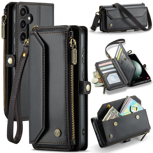 For Samsung Galaxy S23 FE 5G CaseMe C36 Card Slots Zipper Wallet RFID Anti-theft Leather Phone Case(Black) - Galaxy S23 FE 5G Cases by CaseMe | Online Shopping UK | buy2fix