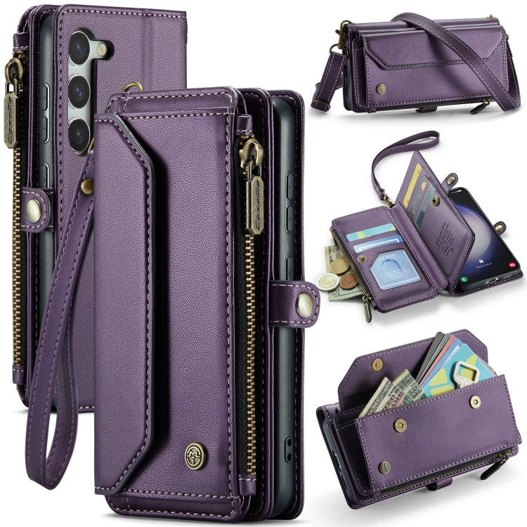 For Samsung Galaxy S23 5G CaseMe C36 Card Slots Zipper Wallet RFID Anti-theft Leather Phone Case(Purple) - Galaxy S23 5G Cases by CaseMe | Online Shopping UK | buy2fix