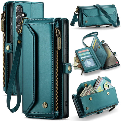 For Samsung Galaxy S24 5G CaseMe C36 Card Slots Zipper Wallet RFID Anti-theft Leather Phone Case(Blue-green) - Galaxy S24 5G Cases by CaseMe | Online Shopping UK | buy2fix