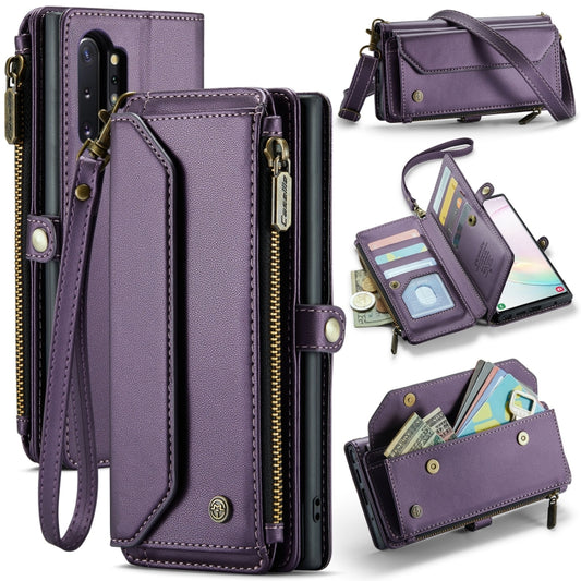 For Samsung Galaxy Note10+ CaseMe C36 Card Slots Zipper Wallet RFID Anti-theft Leather Phone Case(Purple) - Galaxy Phone Cases by CaseMe | Online Shopping UK | buy2fix