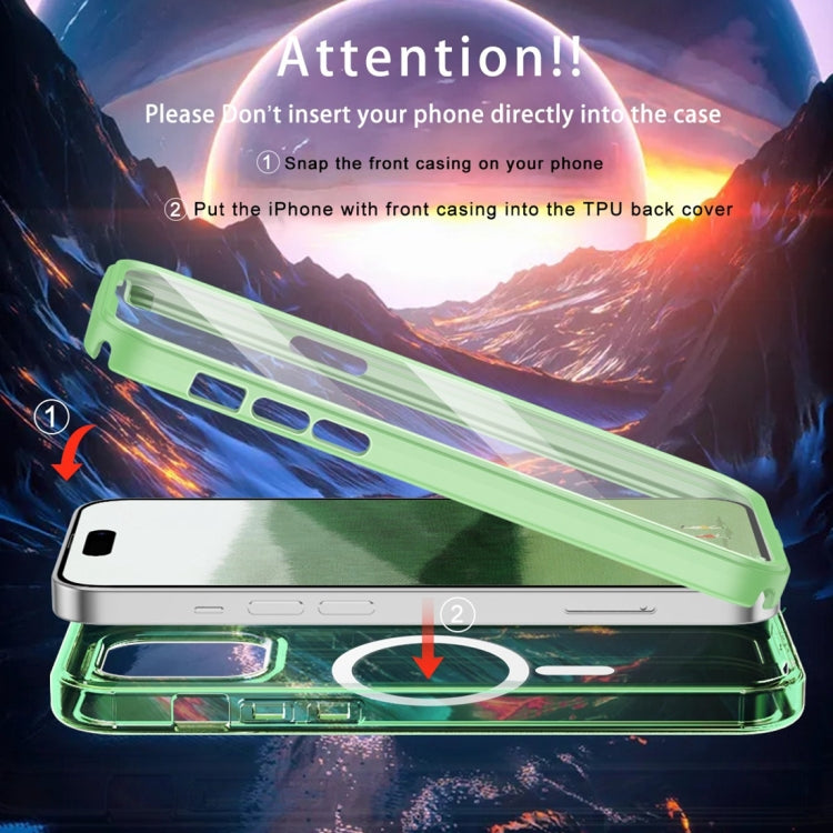 For iPhone 15 Colorful MagSafe Magnetic PC + TPU Phone Case(Green) - iPhone 15 Cases by buy2fix | Online Shopping UK | buy2fix