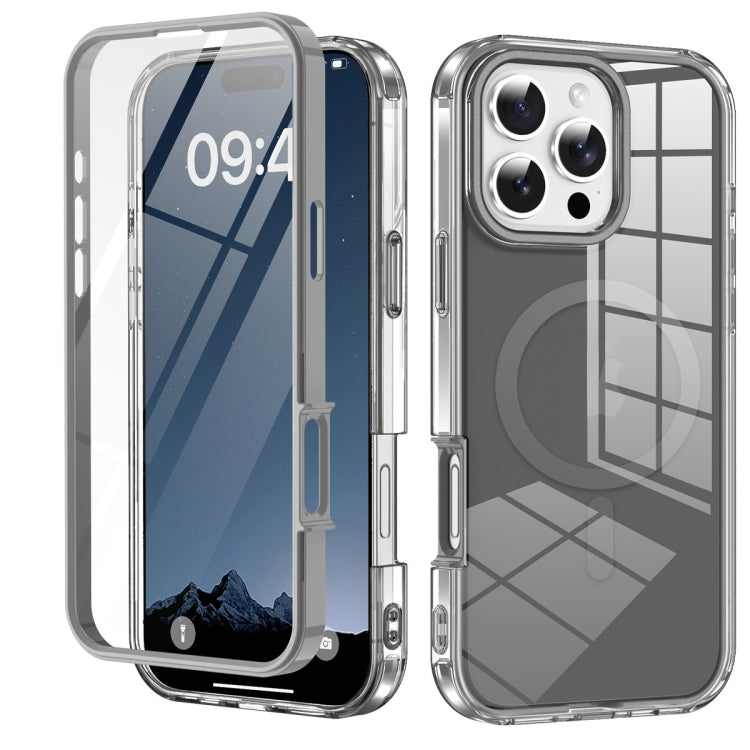 For iPhone 16 Pro Max Colorful MagSafe Magnetic PC Hybrid TPU Phone Case(Grey) - iPhone 16 Pro Max Cases by buy2fix | Online Shopping UK | buy2fix