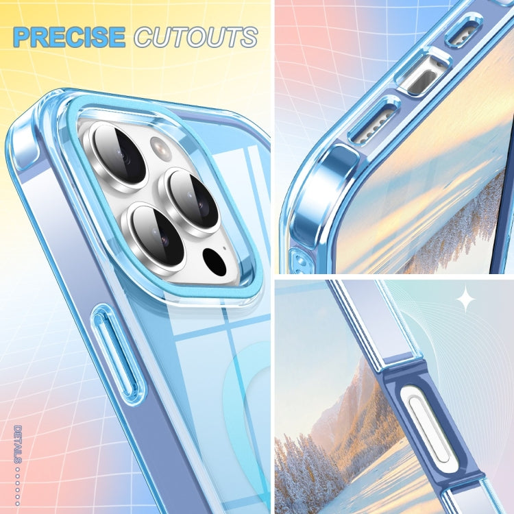 For iPhone 16 Pro Max Colorful MagSafe Magnetic PC Hybrid TPU Phone Case(Blue) - iPhone 16 Pro Max Cases by buy2fix | Online Shopping UK | buy2fix