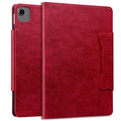 For iPad Air 13 2024 Cat Buckle Leather Smart Tablet Case(Red) - iPad Air 13 2024 Cases by buy2fix | Online Shopping UK | buy2fix