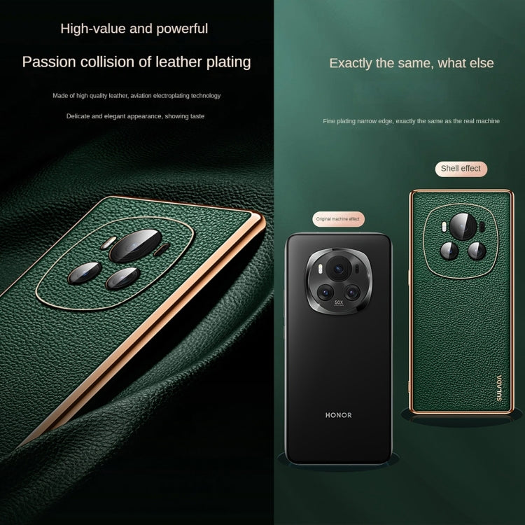 For Honor Magic5 Pro SULADA TPU + Litchi Texture Leather Phone Case(Green) - Honor Cases by SULADA | Online Shopping UK | buy2fix