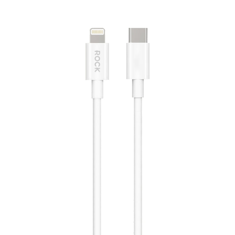 ROCK P8 Prime Series 1m USB-C / Type-C Fast Charging Data Cable, Interface:PD27W 8 Pin(White) - 2 in 1 Cable by ROCK | Online Shopping UK | buy2fix