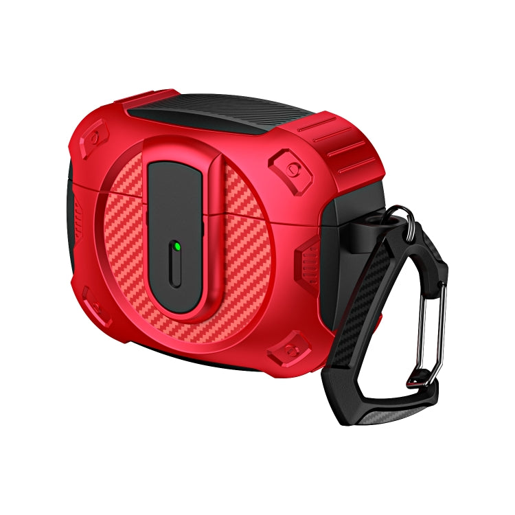 For AirPods Pro Lock Shockproof Bluetooth Earphone Protective Case(Black Red) - For AirPods Pro by buy2fix | Online Shopping UK | buy2fix