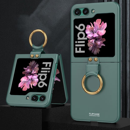 For Samsung Galaxy Z Flip6 GKK Ultra-thin PC Full Coverage Phone Case with Ring Holder(Dark Green) - Galaxy Z Flip6 5G Cases by GKK | Online Shopping UK | buy2fix