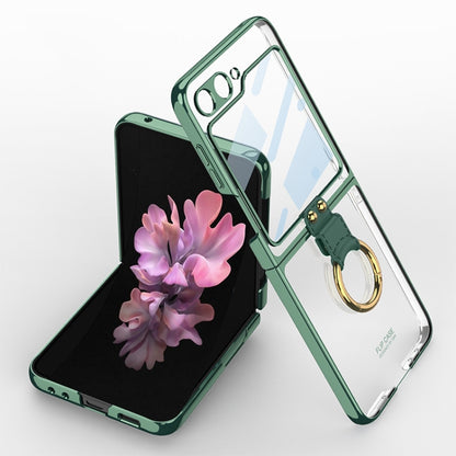 For Samsung Galaxy Z Flip6 GKK Integrated Electroplating Phone Case with Ring(Green) - Galaxy Z Flip6 5G Cases by GKK | Online Shopping UK | buy2fix