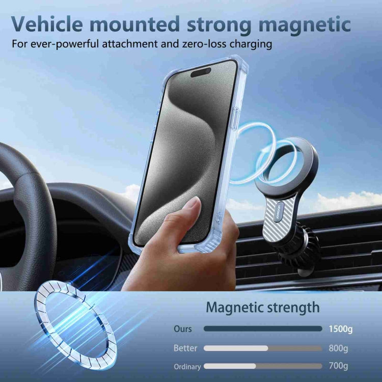 For iPhone 12 Transparent MagSafe Magnetic Phone Case(Blue) - iPhone 12 / 12 Pro Cases by buy2fix | Online Shopping UK | buy2fix